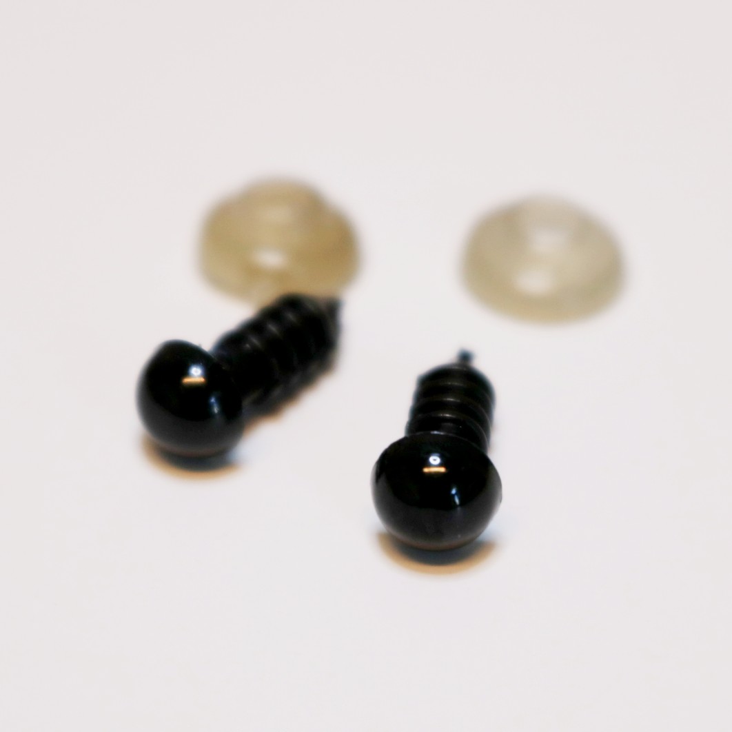 Sikkerhedsøjne, 1 sæt, 6 mm