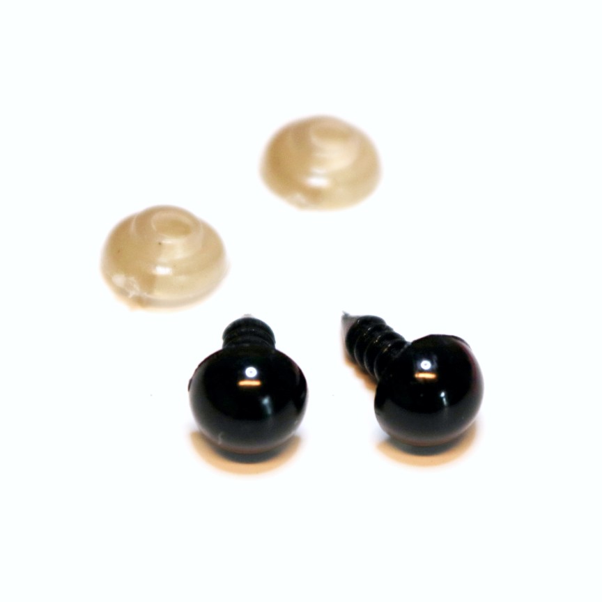 Sikkerhedsøjne, 1 sæt, 8 mm