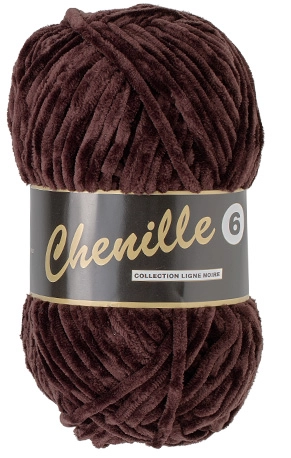 Chenille 6, kaffe brun, 100 g, nr. 110