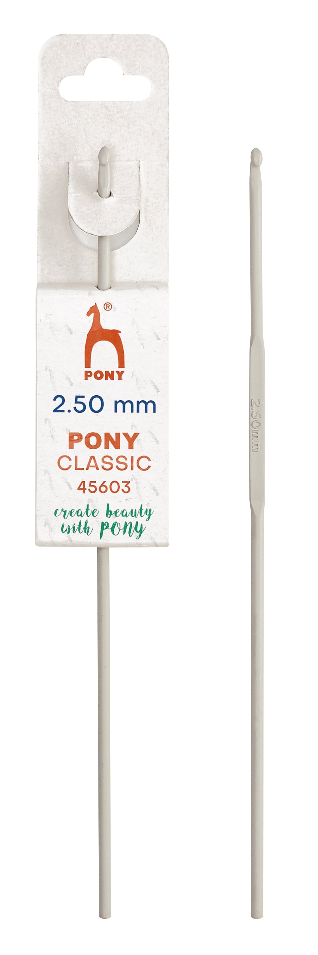 Pony hæklenål i aluminium