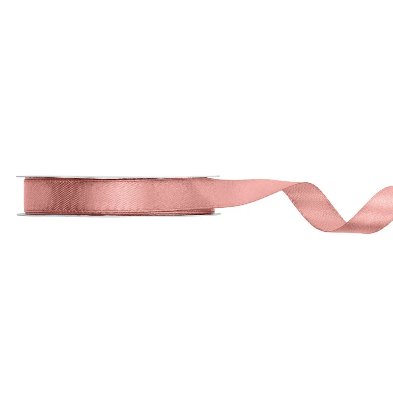 Satinbånd, støvet rosa, 12 mm, 25 m