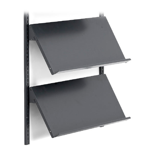 Tidsskriftshylde 900x360 mm Metalgrå