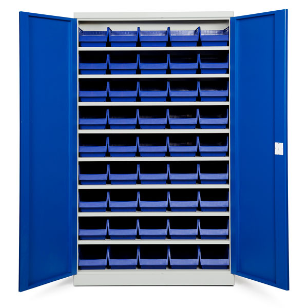 Opbevaringsskab ASPB Mod1 1980x1200x570 Blå dør Blå kasse