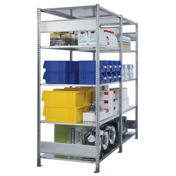 Følgesektion Boltless lagerreol, bjælker 3000x750x300 250 kg/hylde