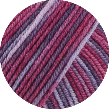 Lana Grossa Cool Wool Print Garn 841 Lilla/Mørk fuchsia/Rødviolet