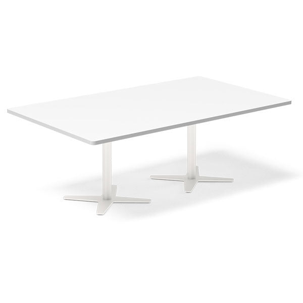 Konferencebord DNA, Hvid 2000x1200 mm rektangulært, Hvid understel