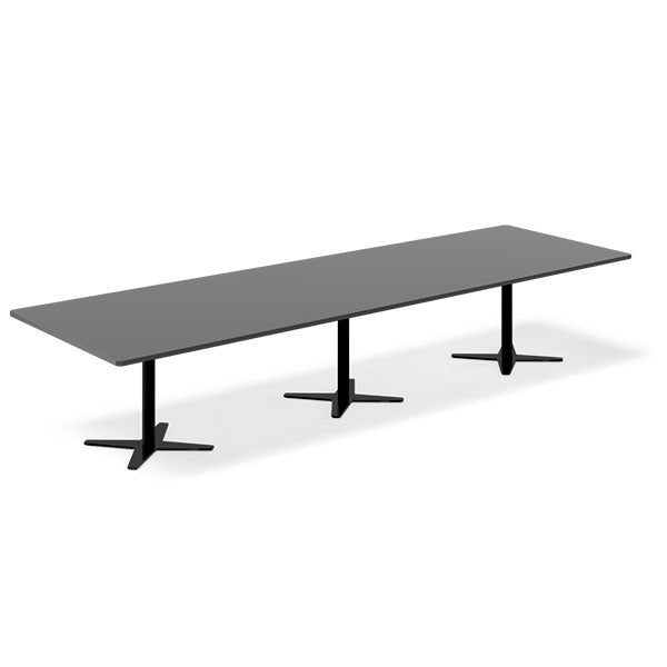Konferencebord DNA, Antracit 3800x1200 mm rektangulært, Sort understel