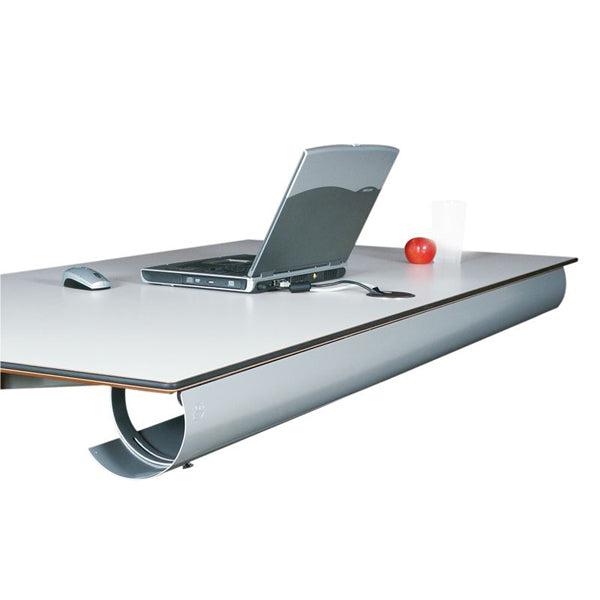 Kabelholder Halfpipe til bord, Alugrå 1500 mm