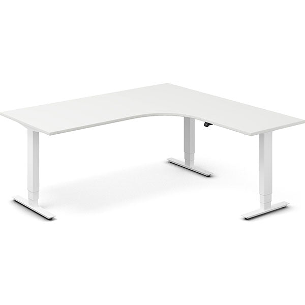 Hæve-sænkebord DNA, Hvid 1800x1800mm Højre 3-ben/Hvid