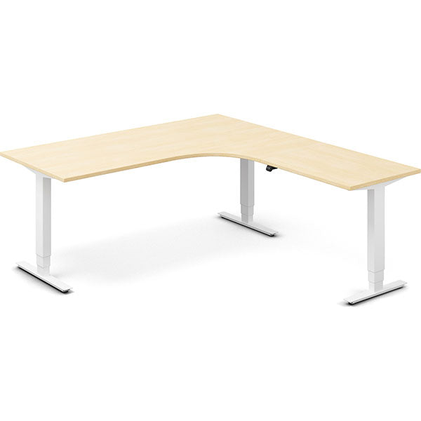 Hæve-sænkebord DNA, Birk 1800x2000 mm Højre 3-ben/Hvid