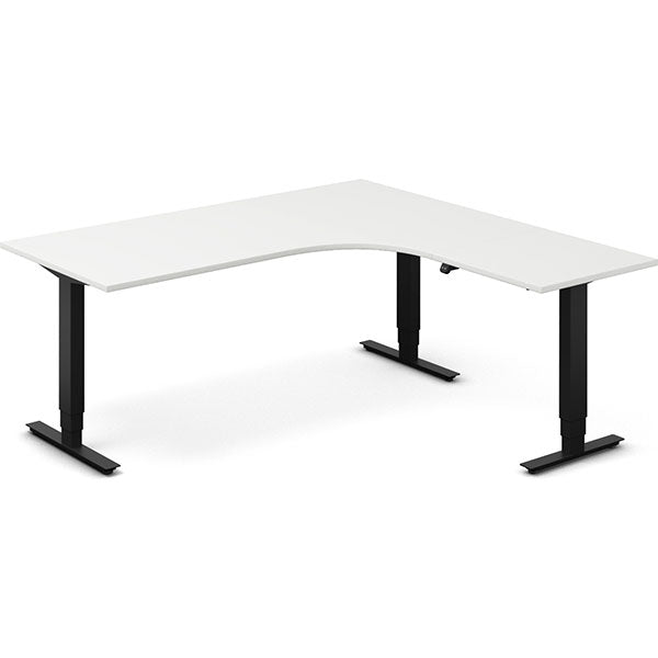 Hæve-sænkebord DNA, Hvid 1800x1800mm Højre 3-ben/Sort
