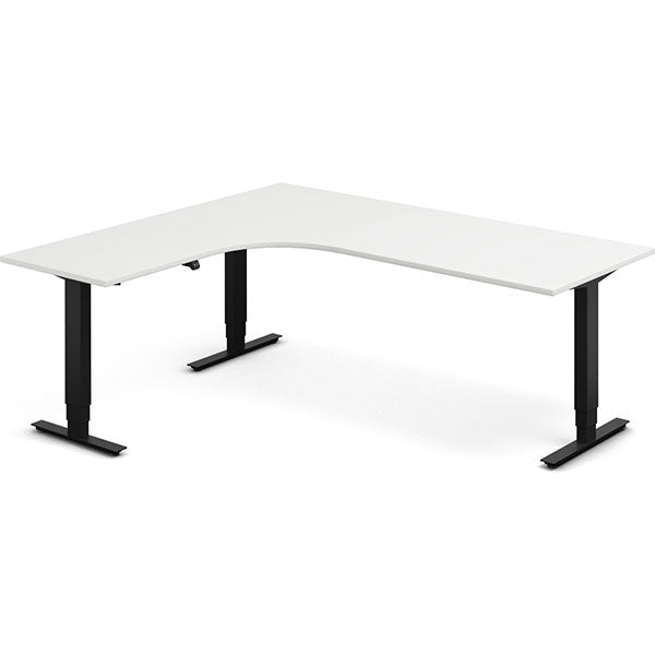 Hæve-sænkebord DNA, Hvid 2000x1800mm Venstre 3-ben/Sort