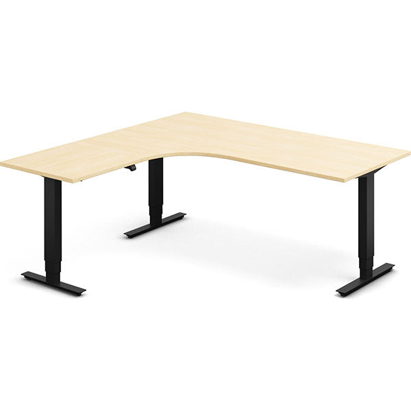 Hæve-sænkebord DNA, Birk 1800x1800 mm Venstre 3-ben/Sort