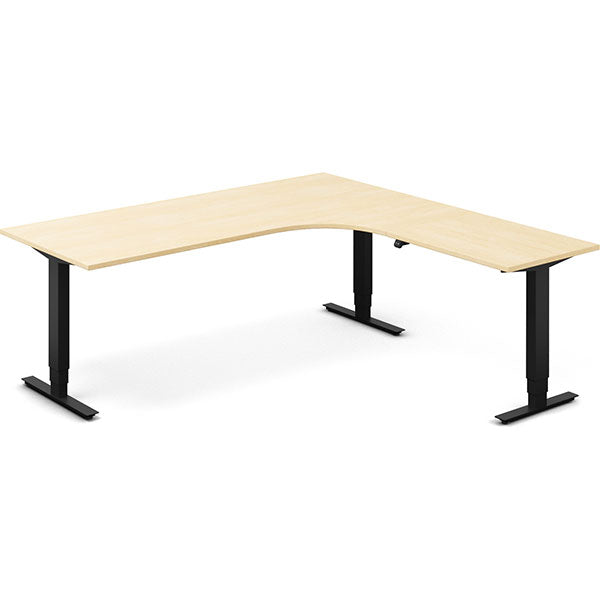Hæve-sænkebord DNA, Birk 2000x2000 mm Højre 3-ben/Sort
