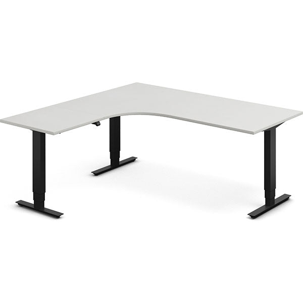 Hæve-sænkebord DNA, Lysgrå 1800x1800 mm Venstre 3-ben/Sort