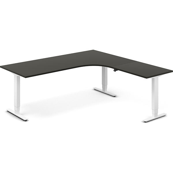 Hæve-sænkebord DNA, Antracit 2000x2000 mm Højre 3-ben/Hvid