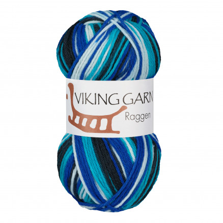 Viking Garn Raggen 729 Multi Blå/ Hvid