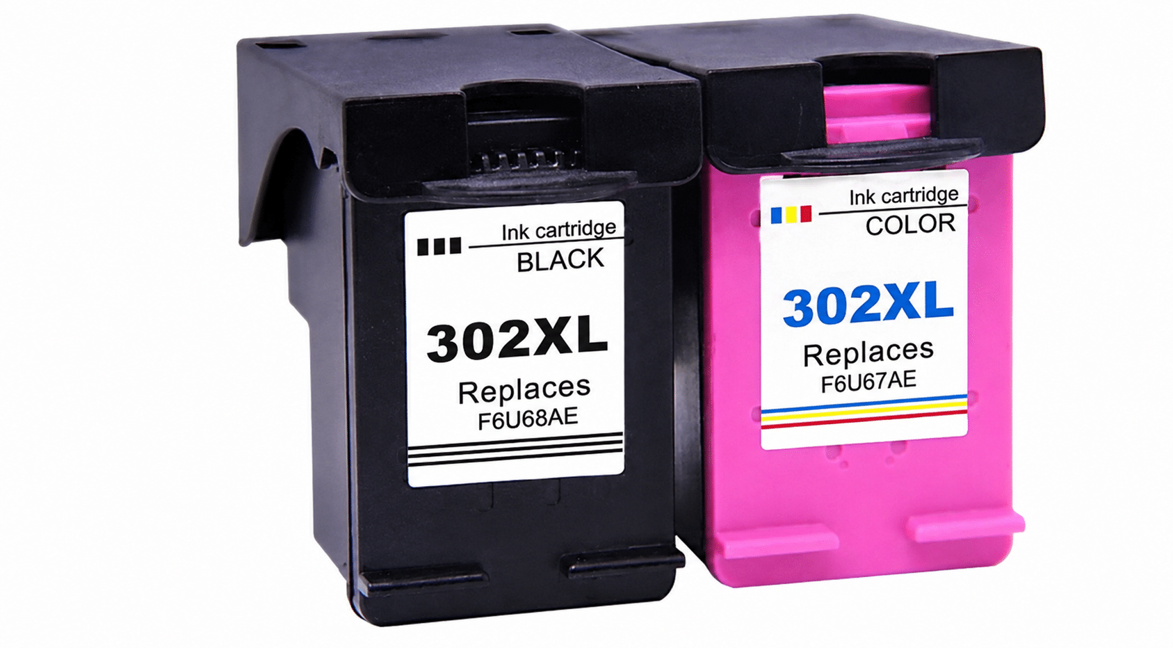 Rabat sæt! HP 302XL 1 x Sort 1 x Farve Kompatibel HP 302 XL - 48 ml