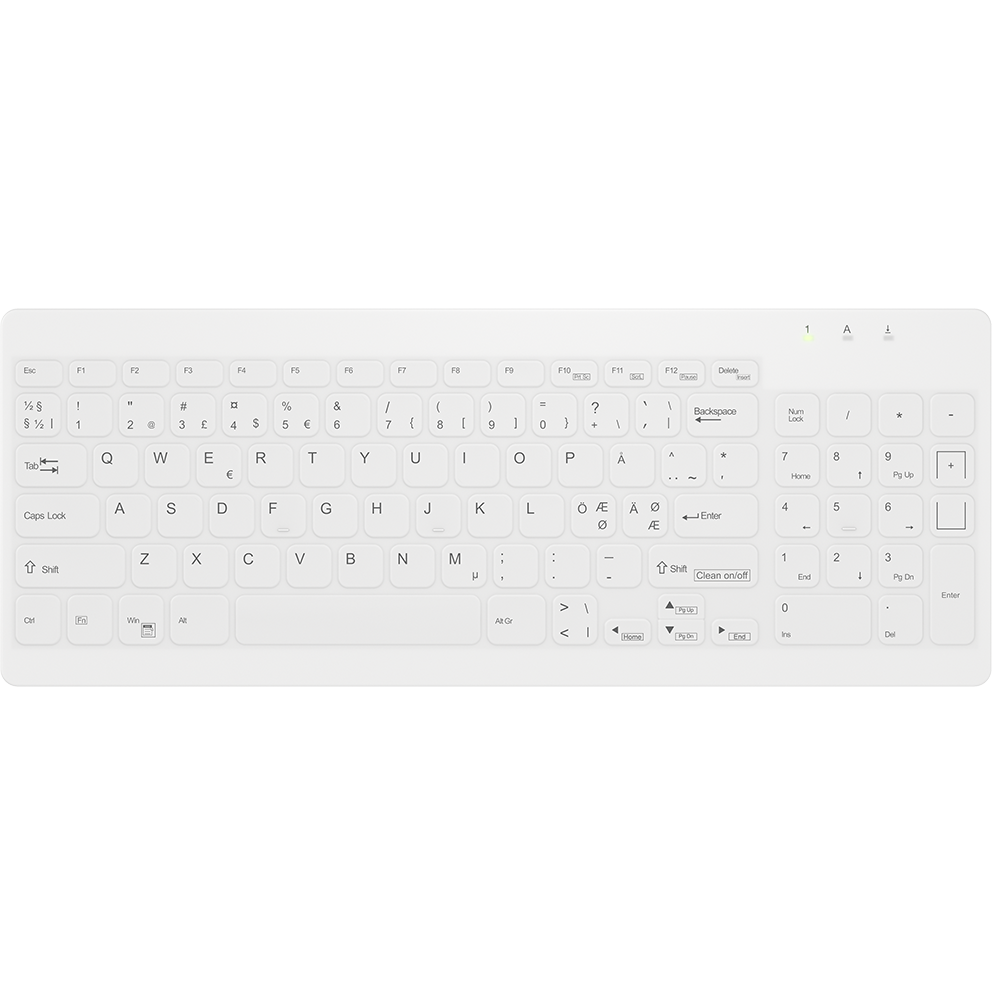 Active Key QuickClean Med Keyboard IP65 Compact WL White