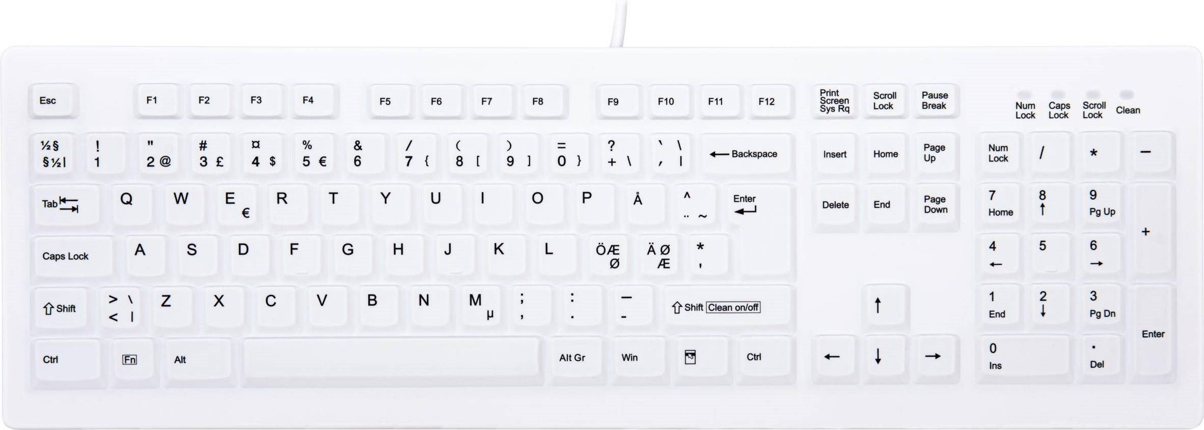 ACTIVE KEY Hygiene Desktop Keyboard Sealed USB White US