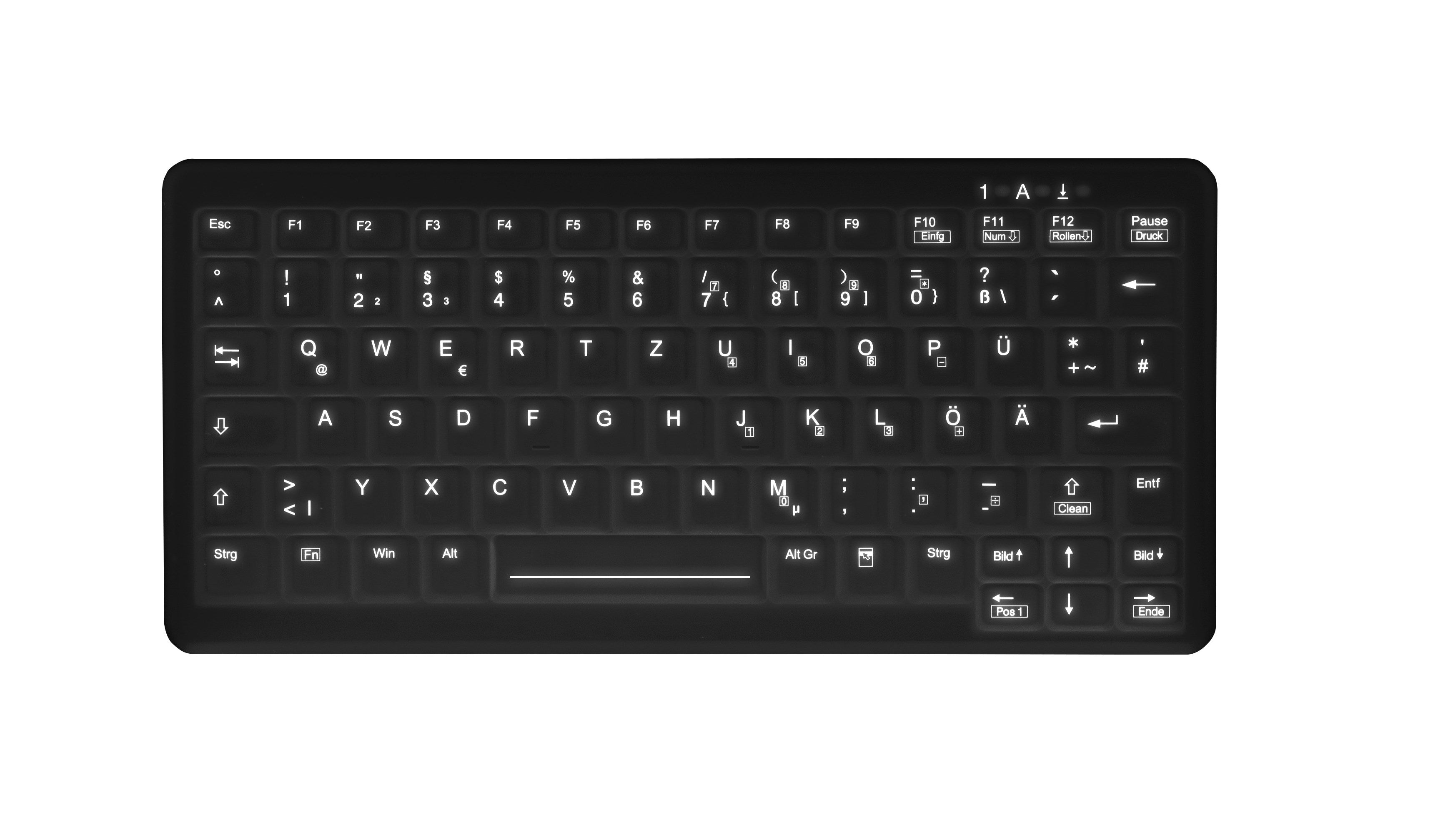 Active Key ClassicClean Med KB Rem Cov Backlit Mini W Black