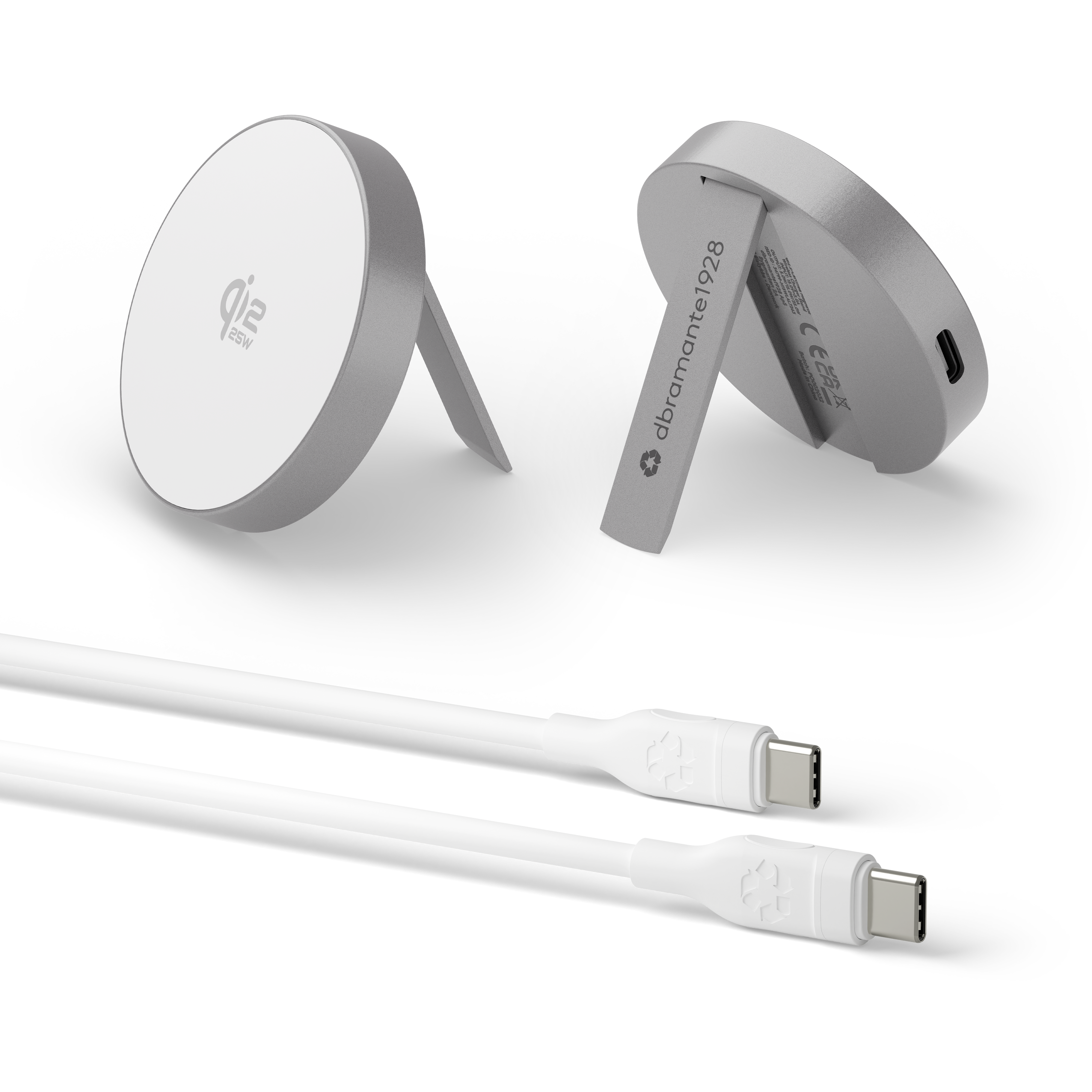 Wireless Magnetic Charger w/stand Qi2 25W ALU