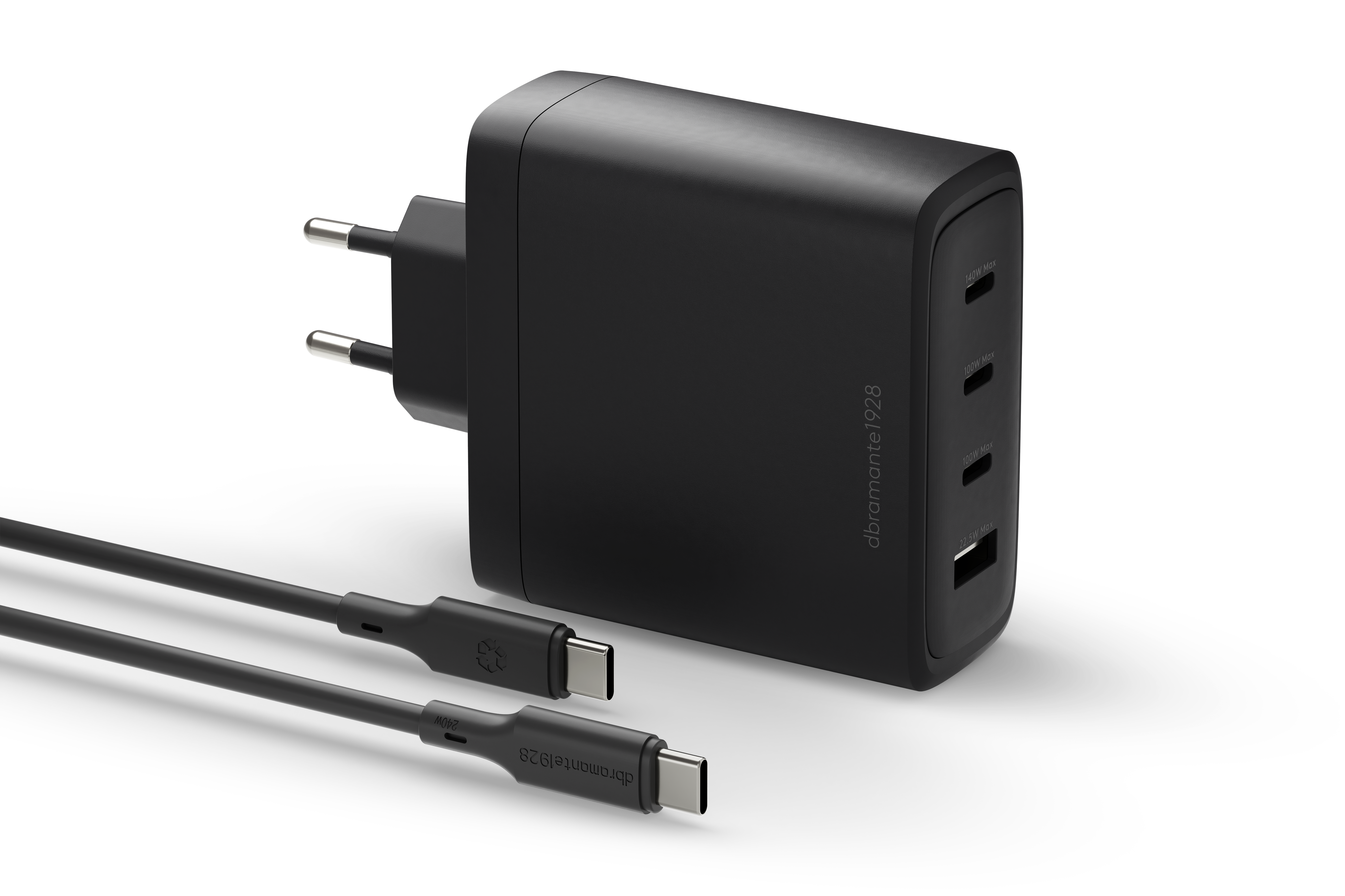 DBRAMANTE IT - EU W. Charger - 140W + 2m C-C TPE cable - BLK