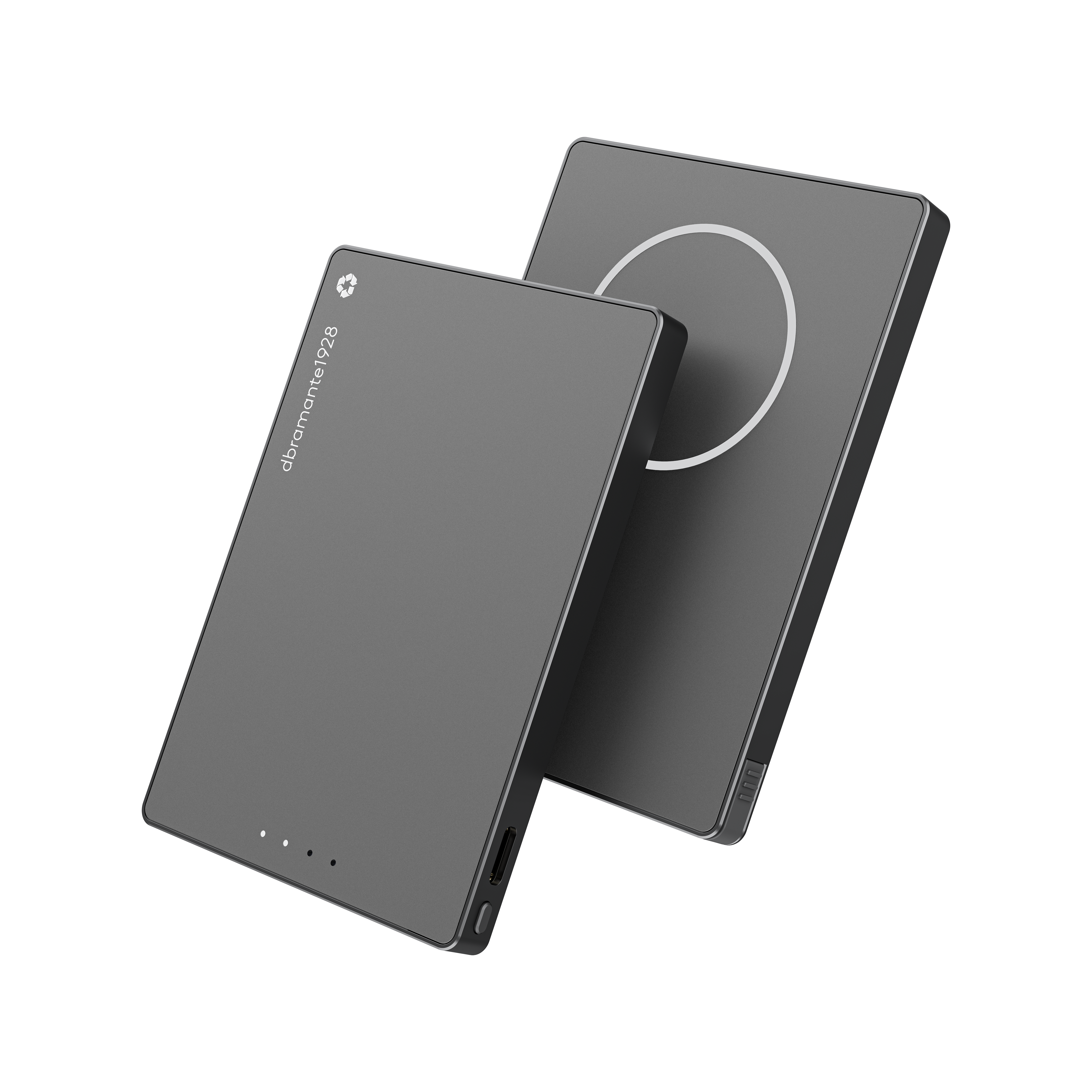 DBRAMANTE Power Bank - 5K mAh Mag. Built-in USB-C Cable - Ti