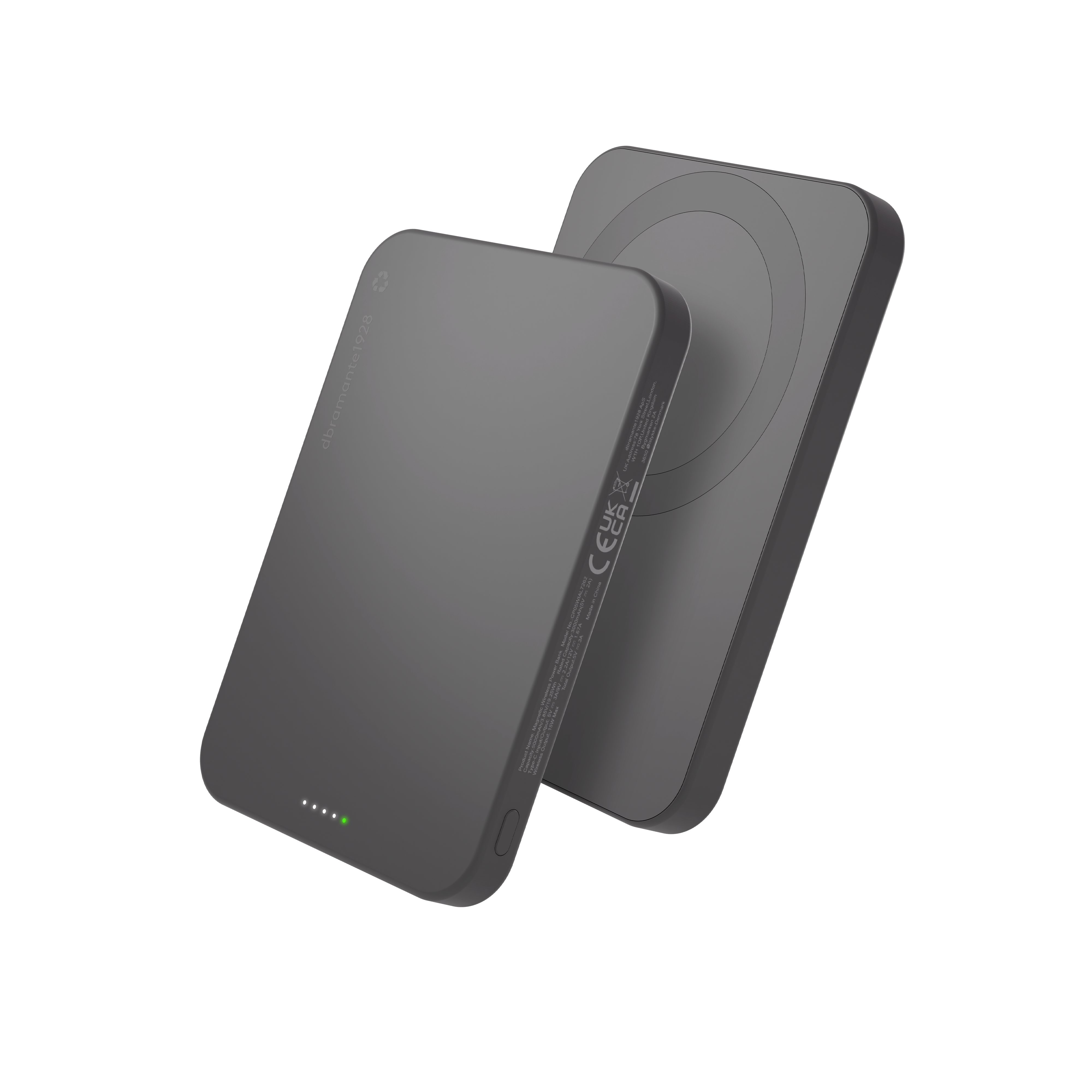 DBRAMANTE re-charge - Power Bank 5K Wireless Qi1.3 - GRY