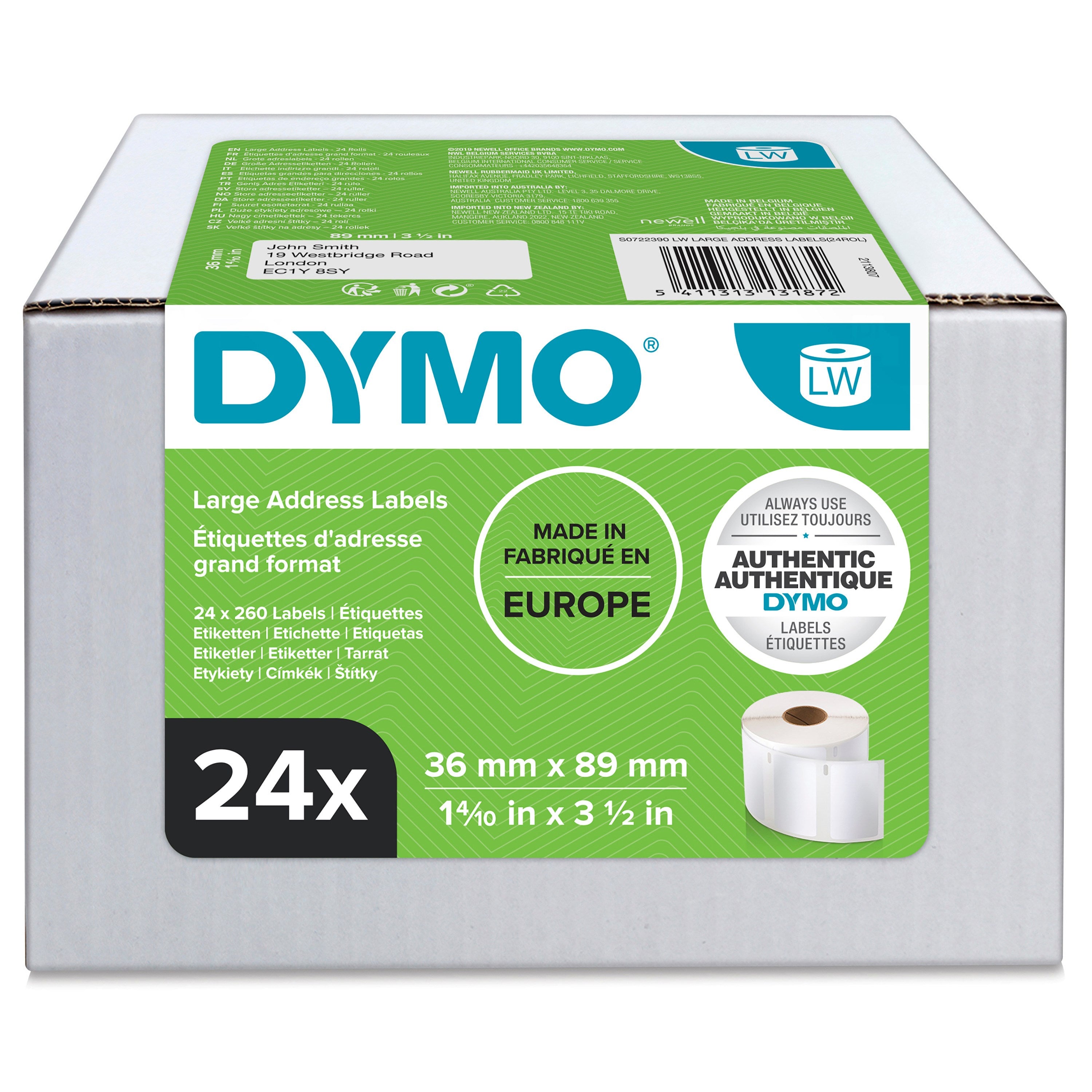 Label Addressing 36x89 perm white (24 rl of 260 labels)