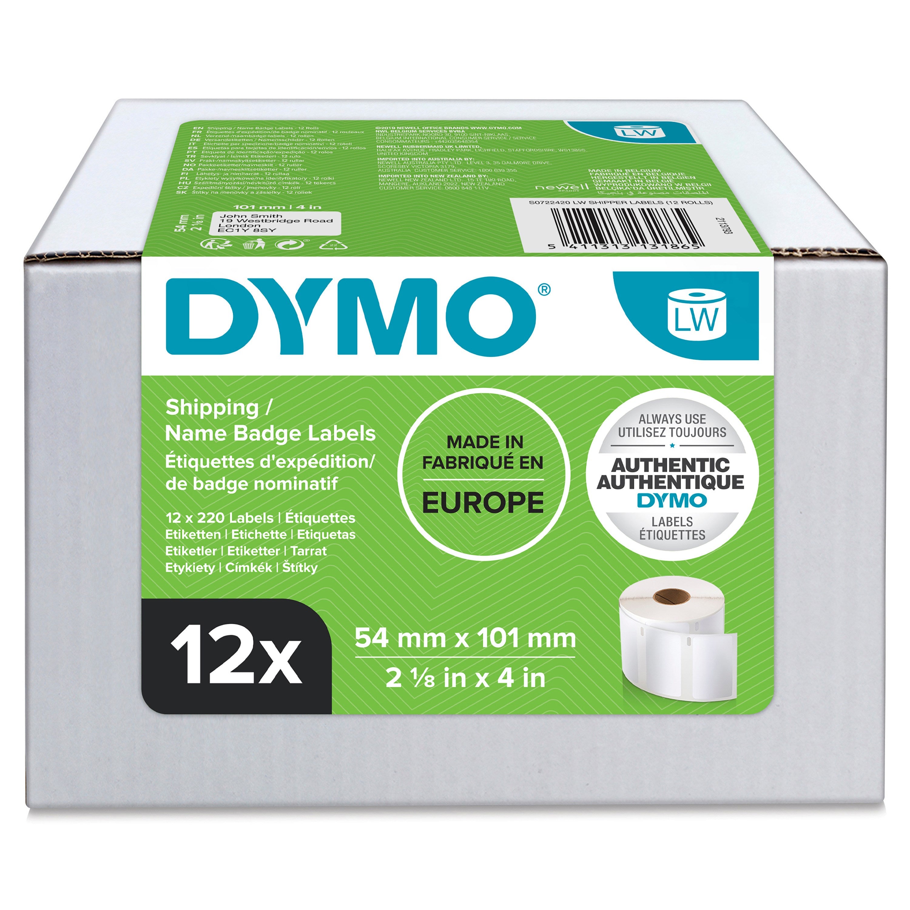 Label Ship/naming 54x101 perm white(220) x (12)