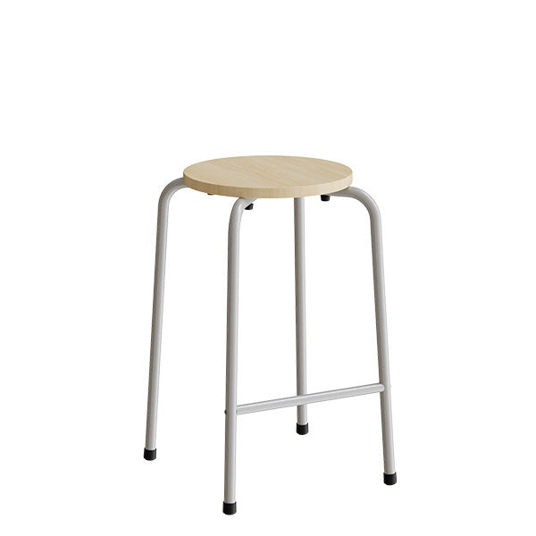 Taburet David 119, massiv birk, alu stel