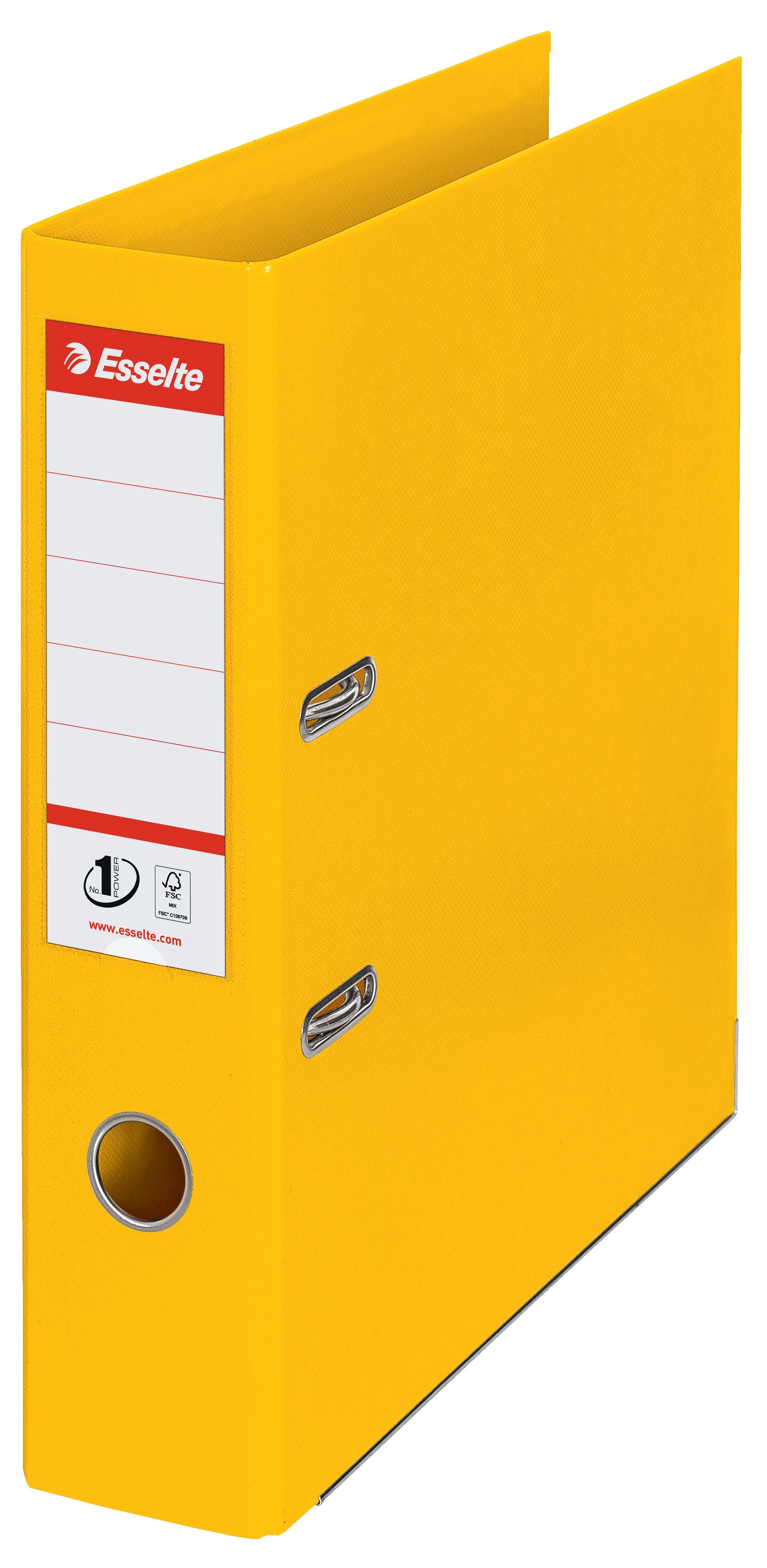 Brevordner No1 Power PP A4 75mm gul