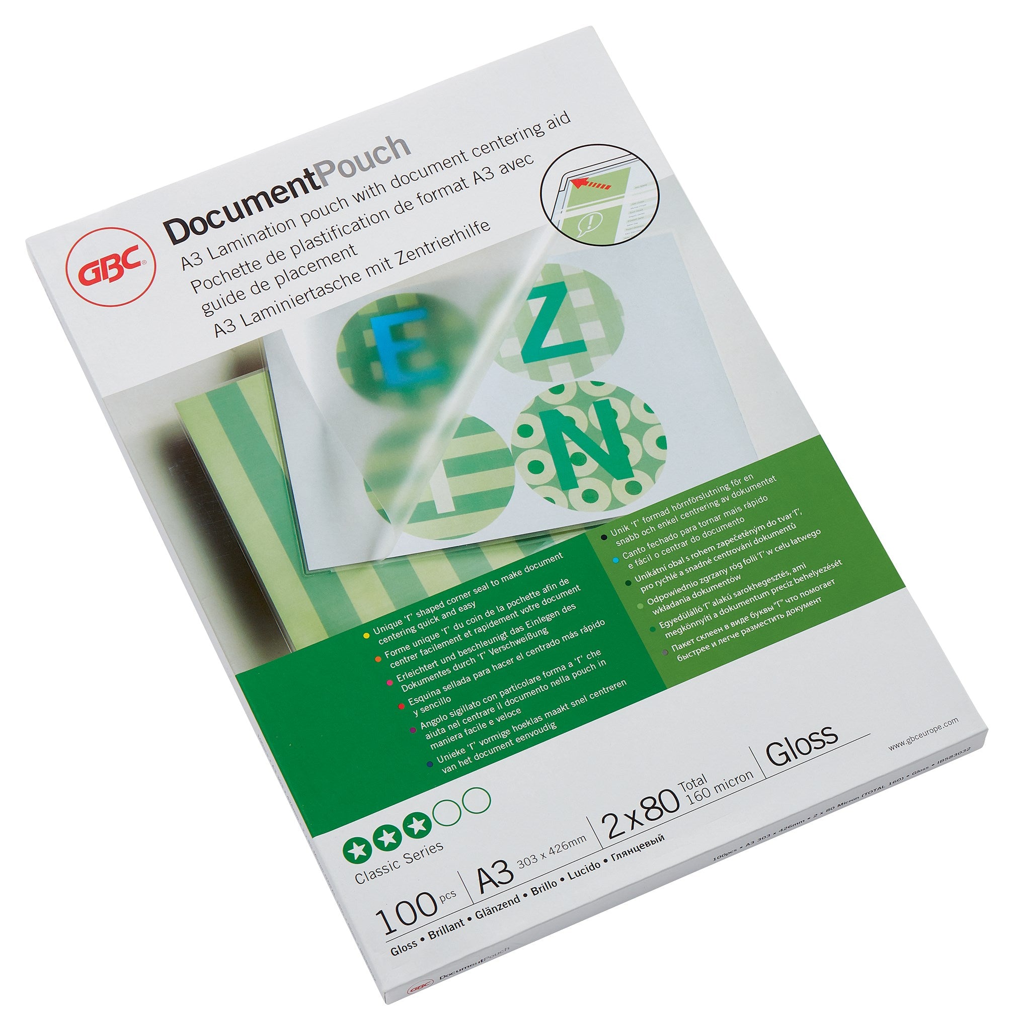 GBC Lamineringslomme 80my A3 (100)