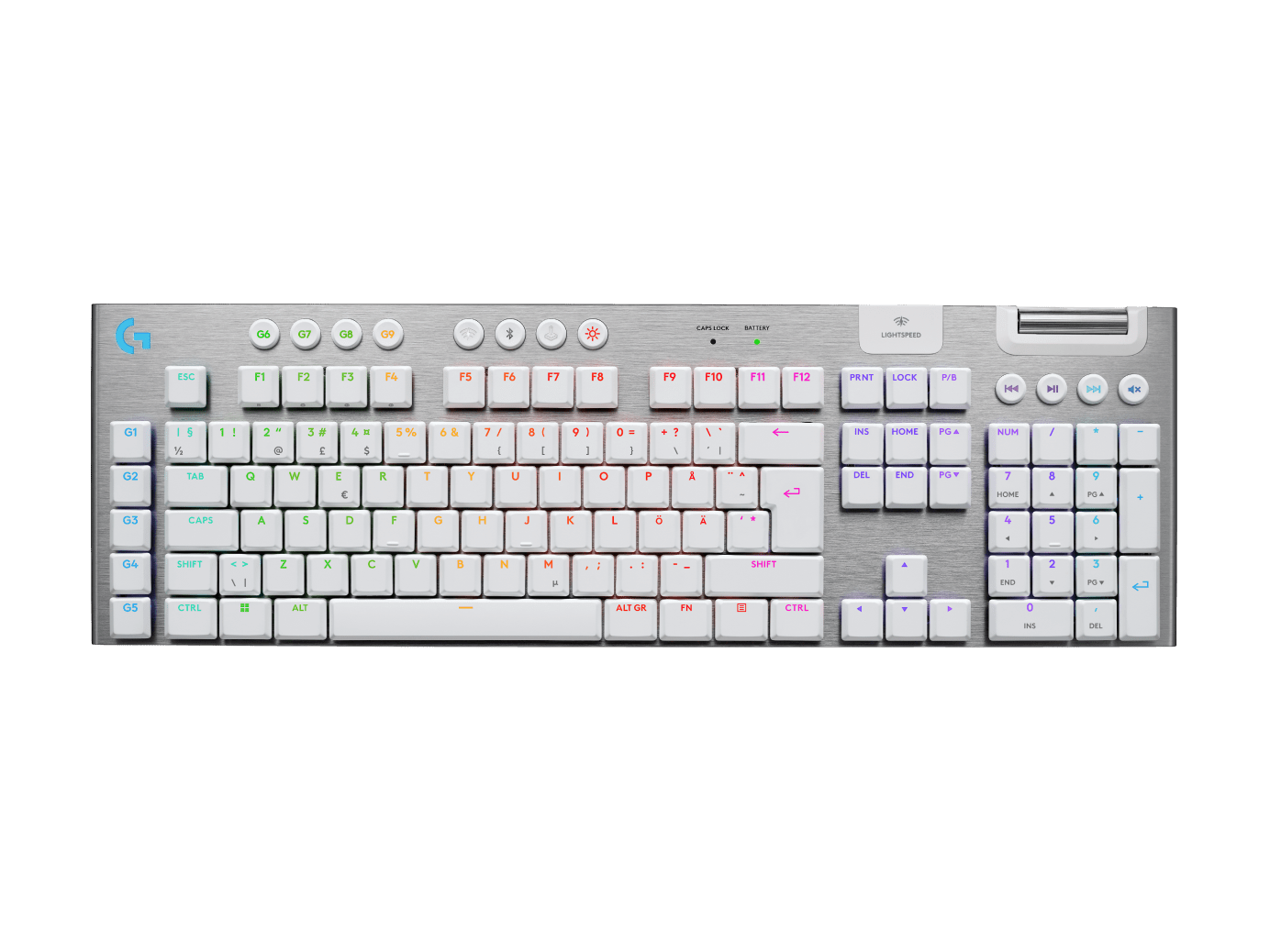 G915 X LIGHTSPEED Wireless Gaming KB Tactile, White (Nordic)
