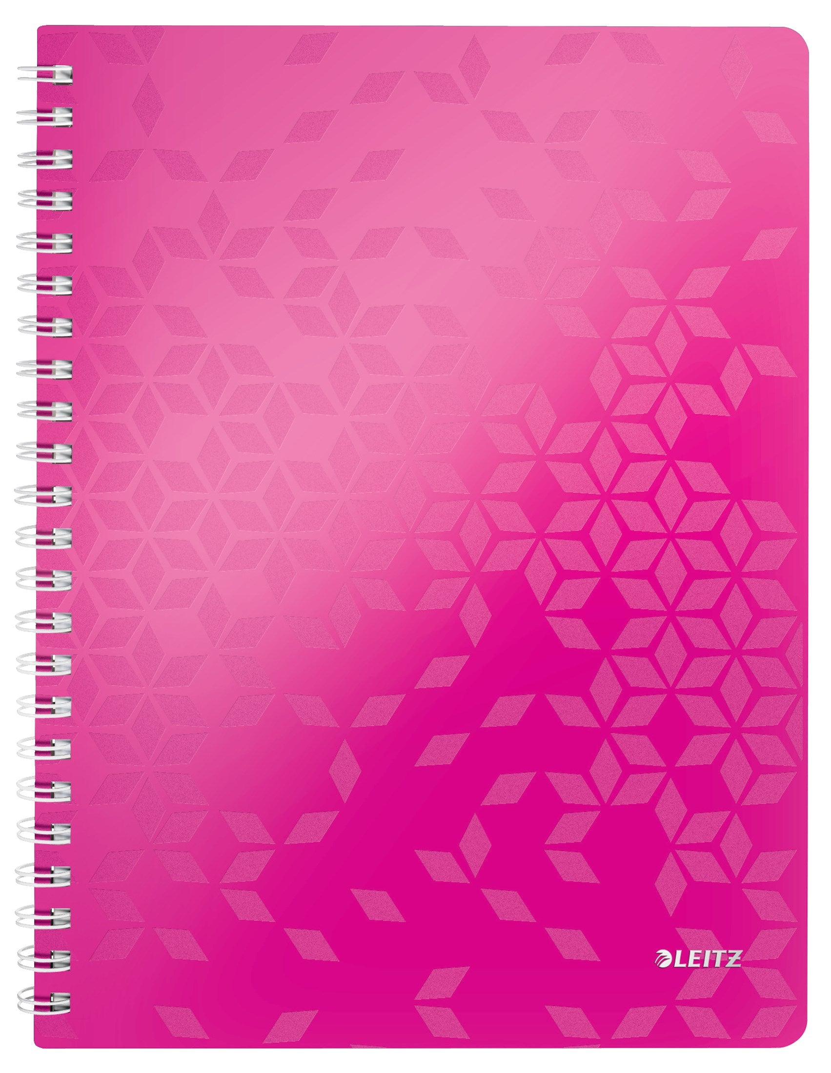 Notesbog WOW PP A4 m/hul lin. 80ark pink