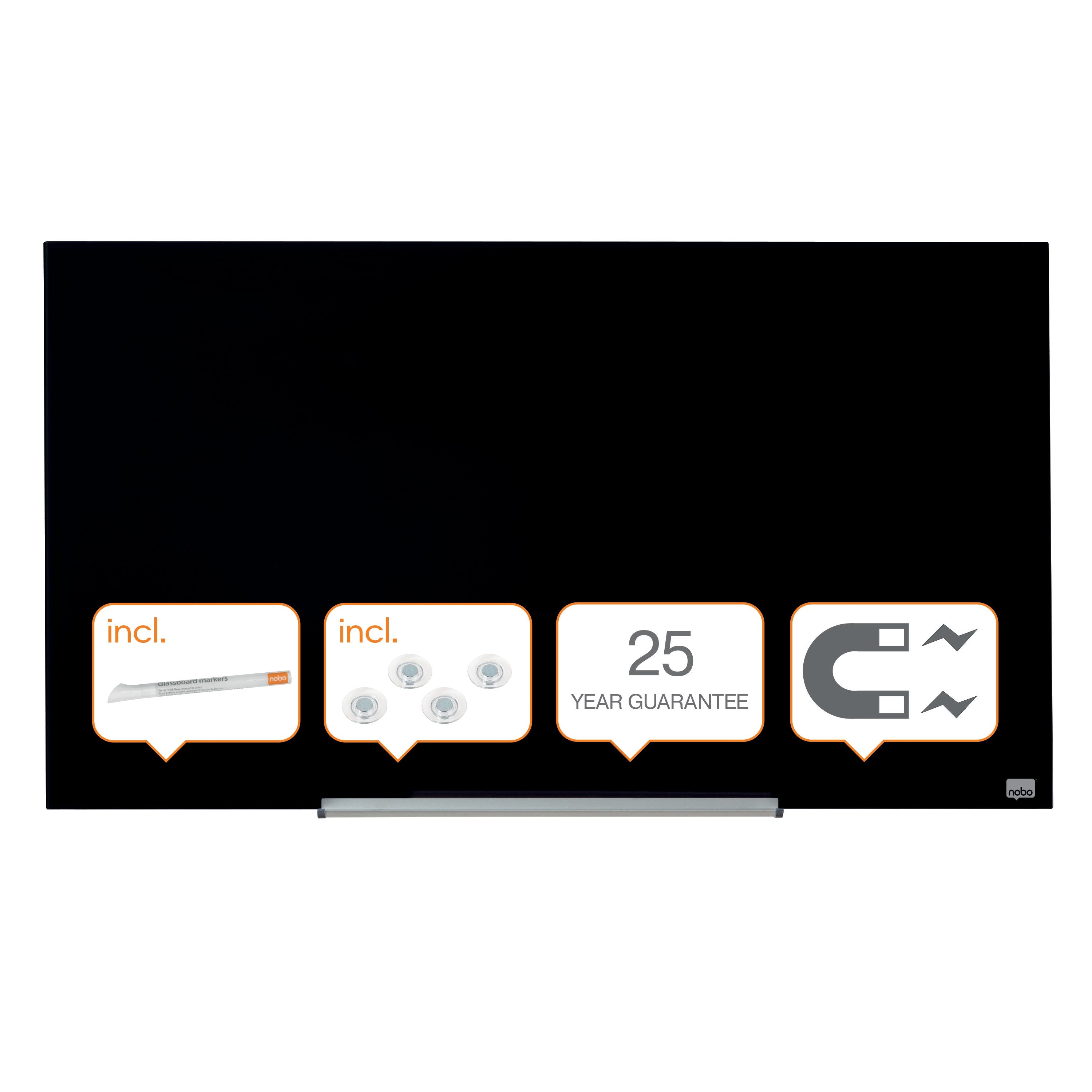Glastavle Diamond widescreen 45" sort