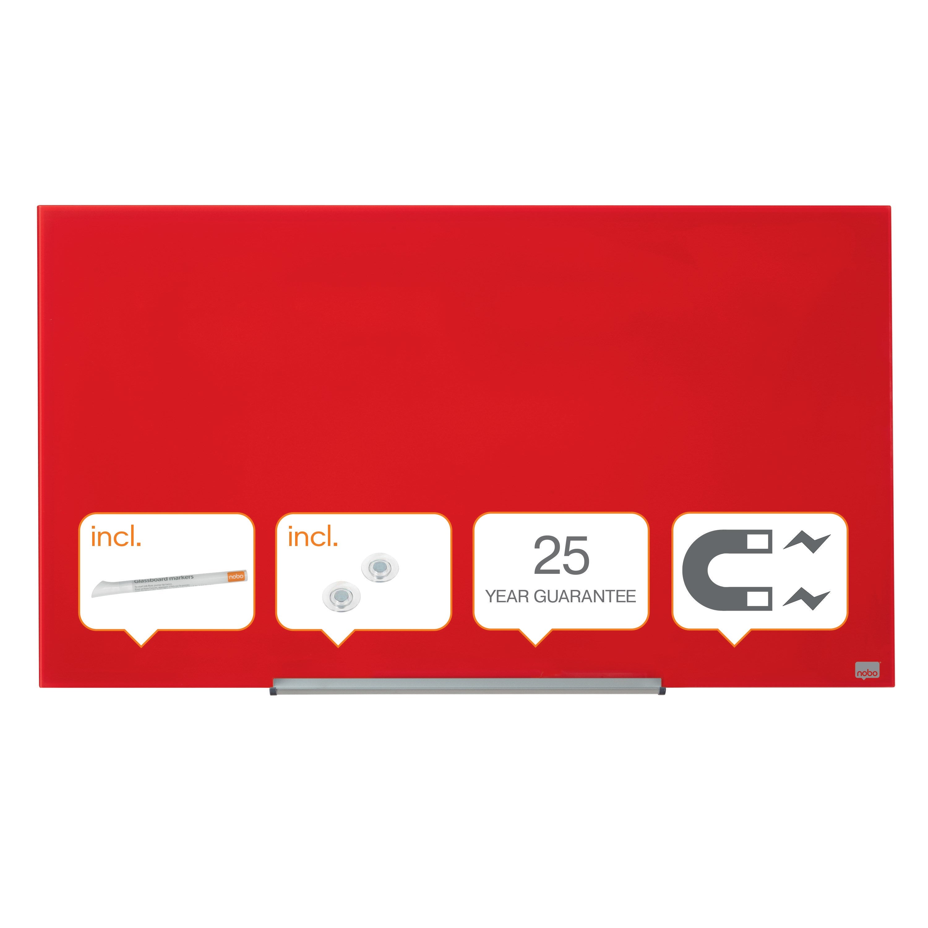Glastavle Diamond widescreen 45'' rød