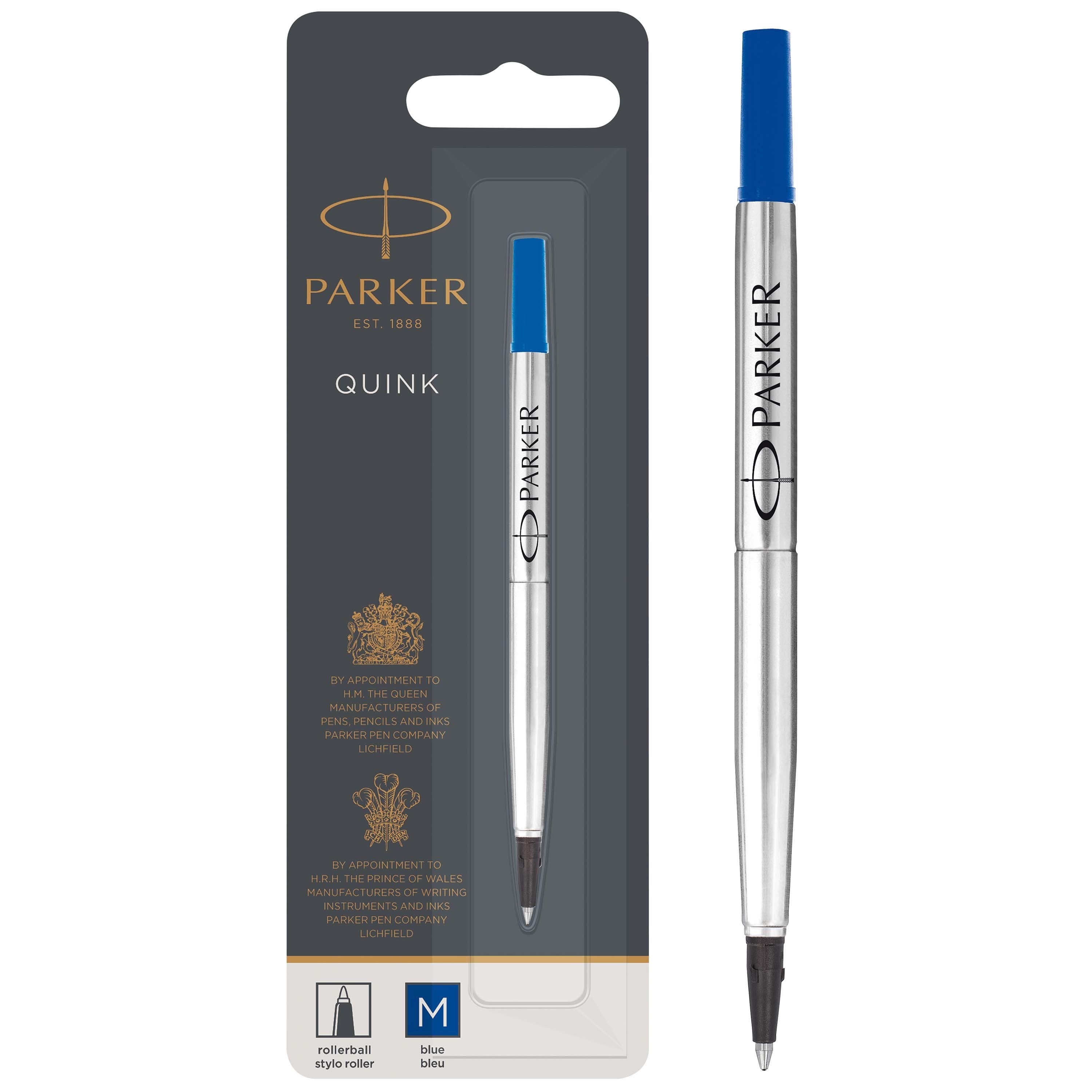 Refill Rollerball QUINK M tip blue ink blister