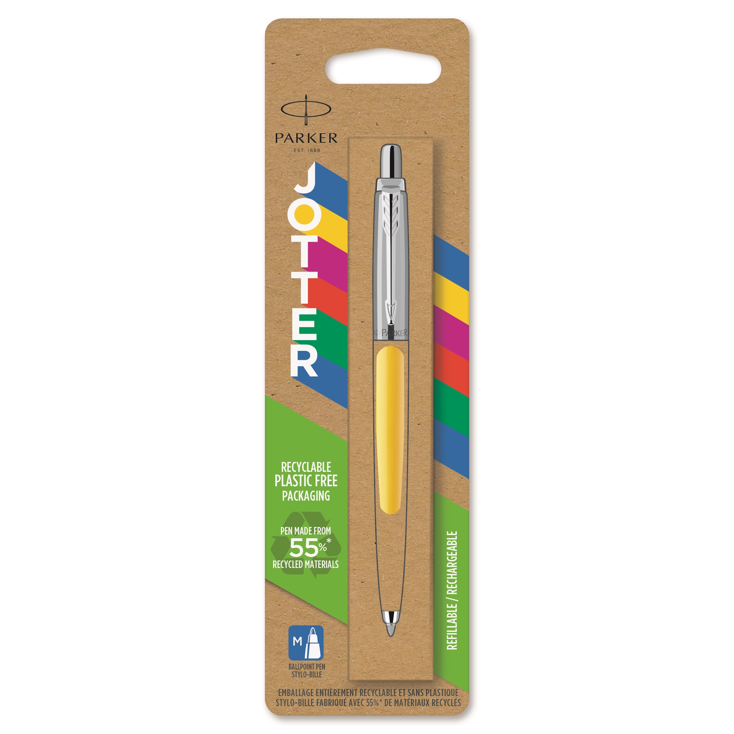 Parker kuglepen Jotter 55% recycled blist gul