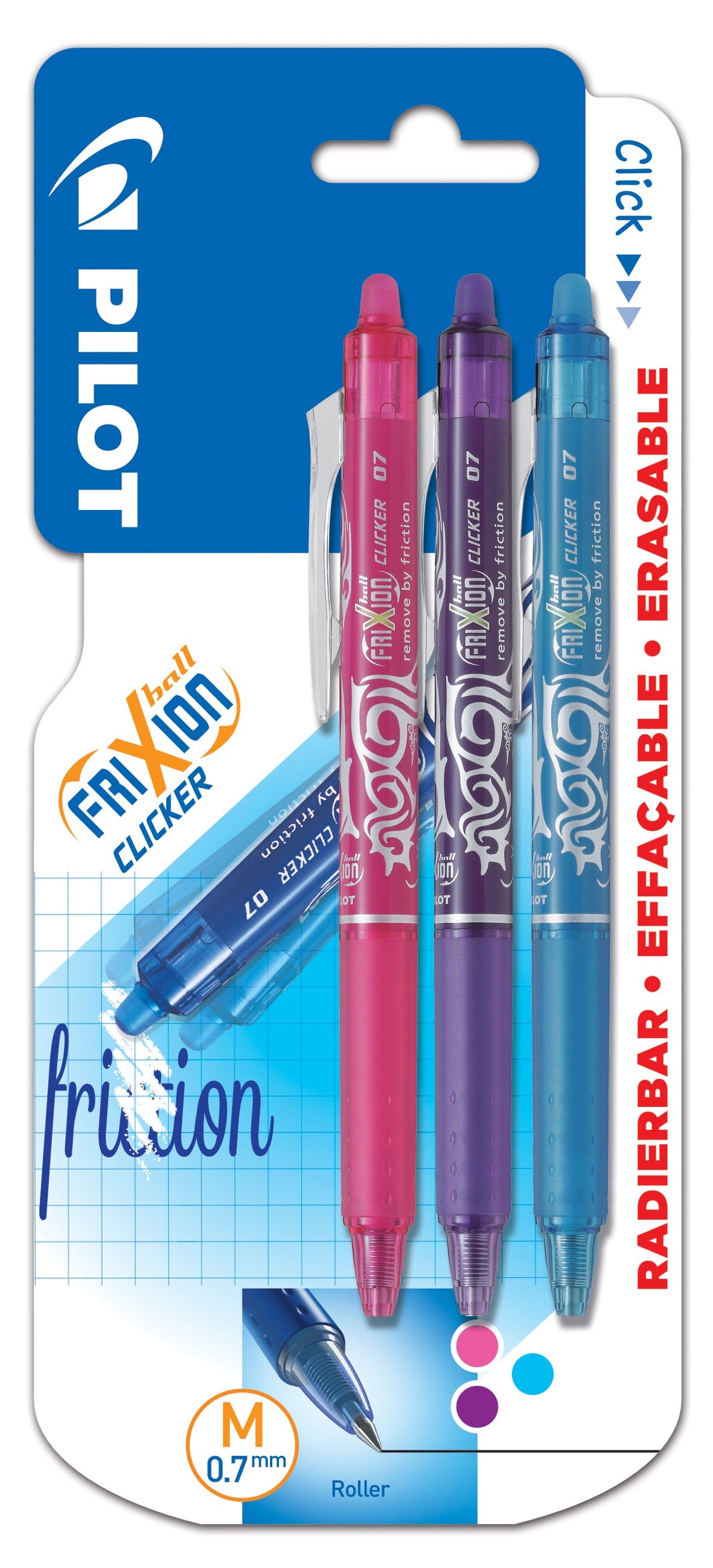 Frixion Clicker m/klik 0,7 blister ass (3)