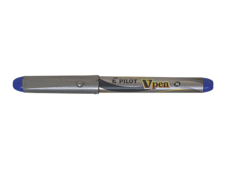Fyldepen V-Pen Silver m/hætte blå