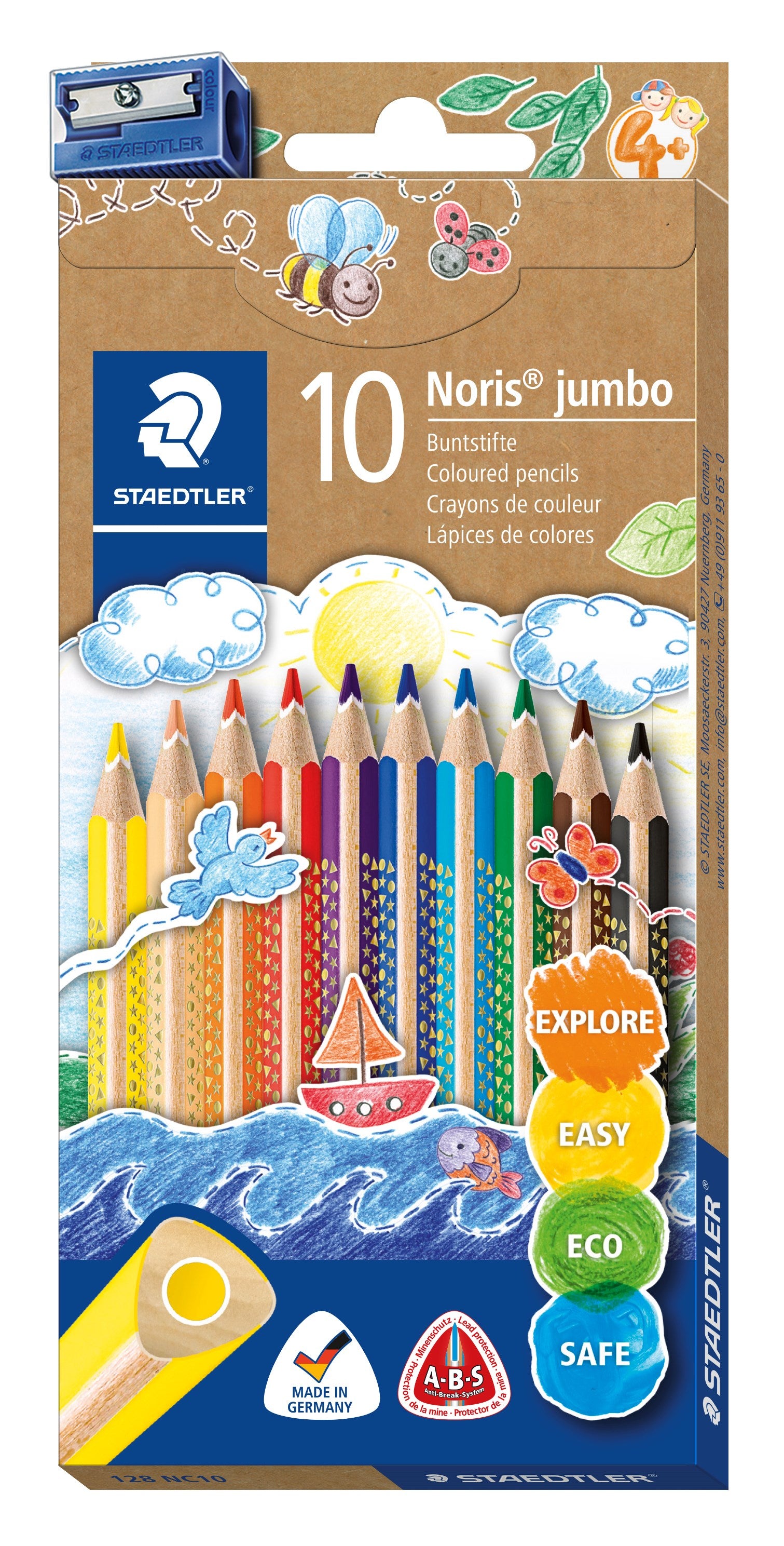 Farveblyant Noris Jumbo trekant ass (10)