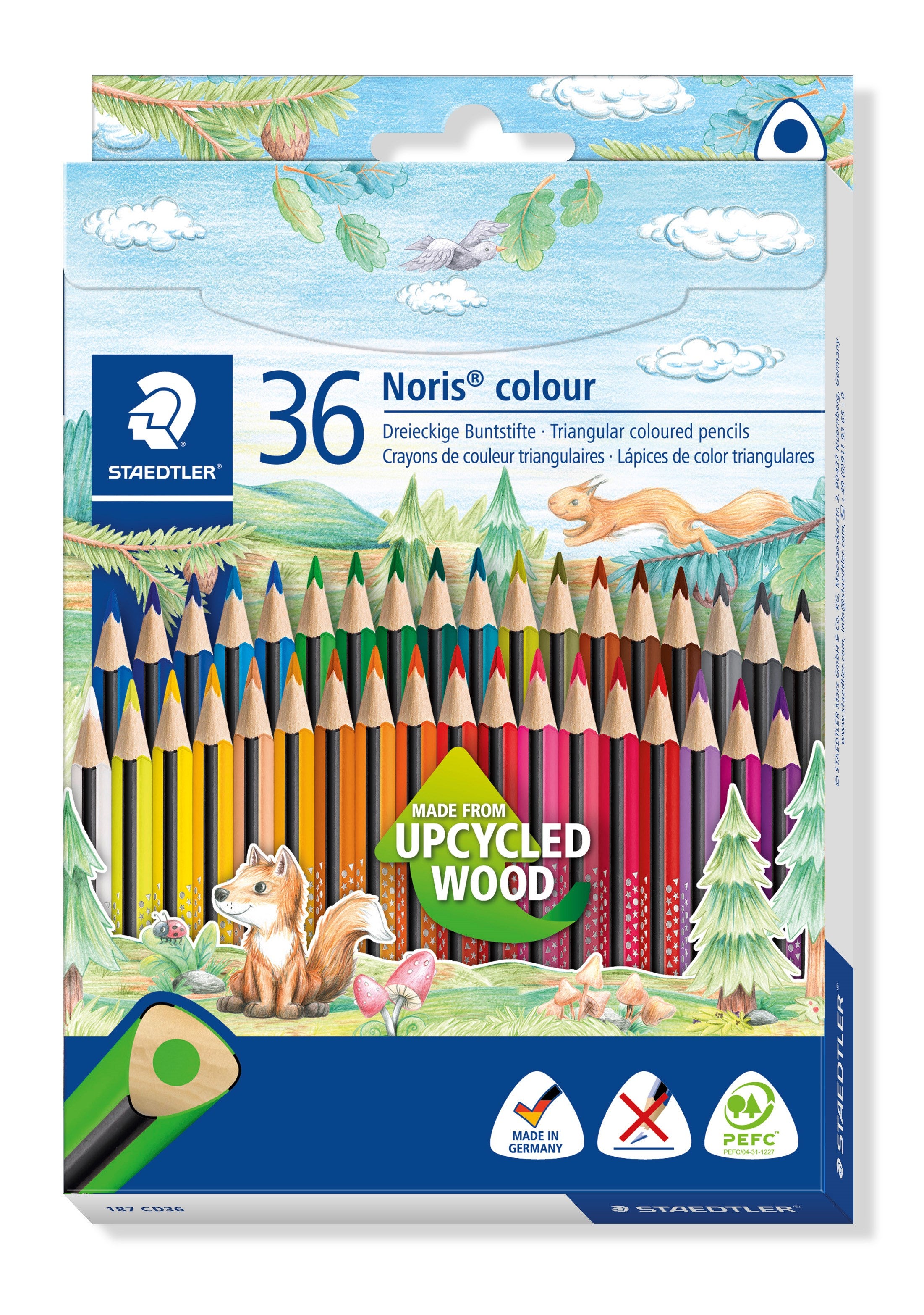 Farveblyant Noris Upcycled Wood trekantet (36)