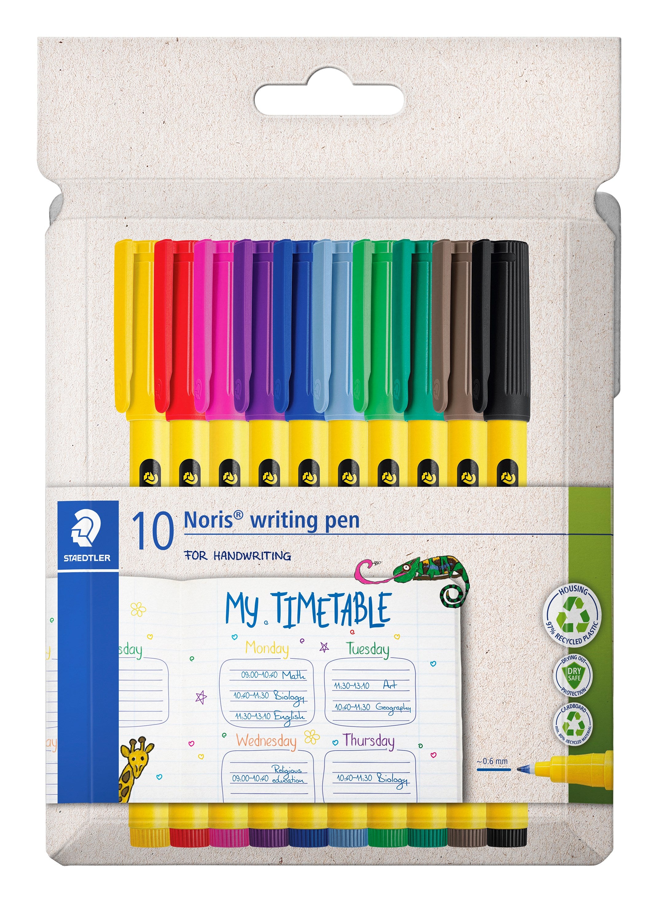 Fineliner Noris skrivepen 0,6mm ass (10)