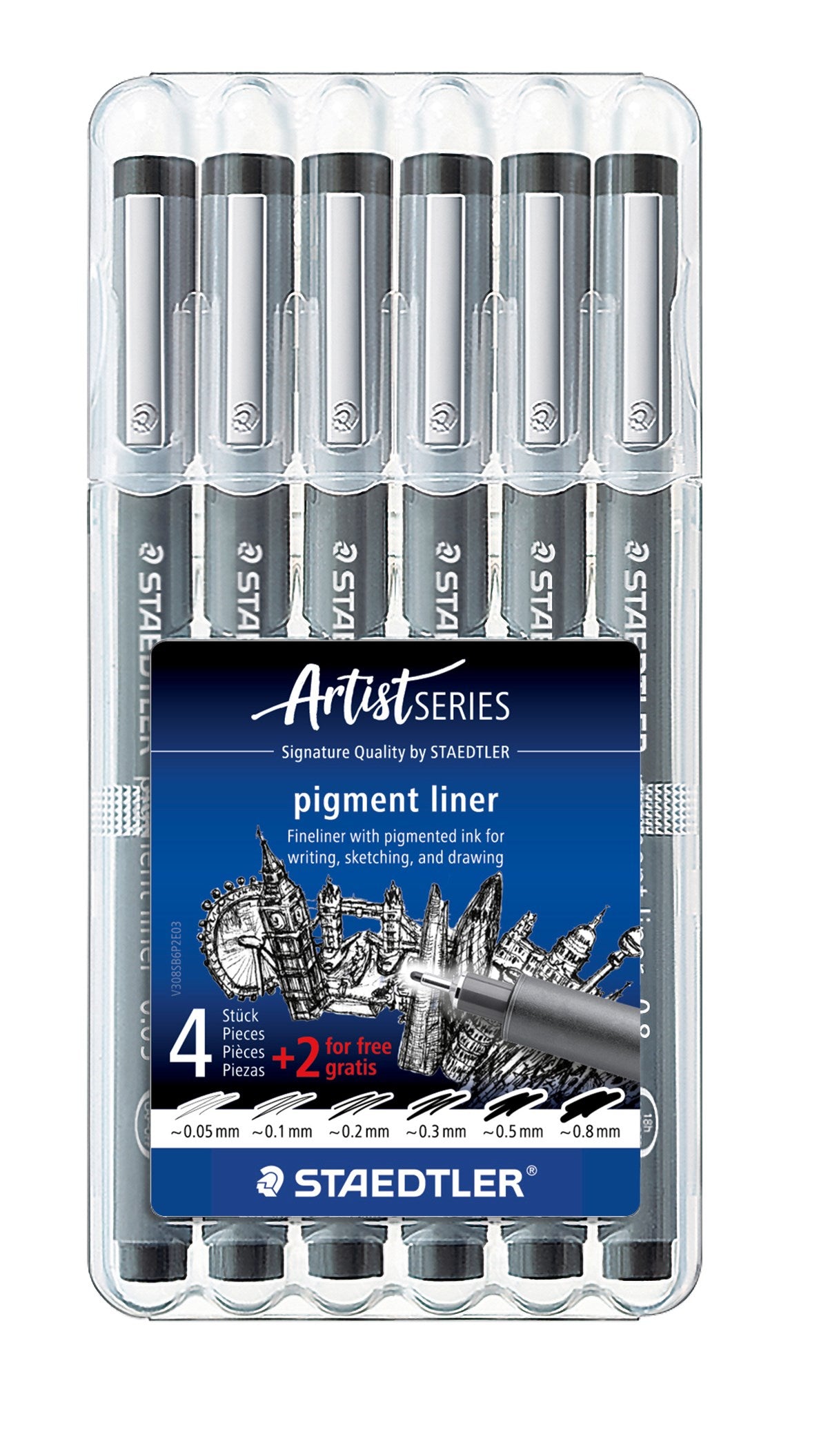 Fineliner pigment liner ass sort (6)