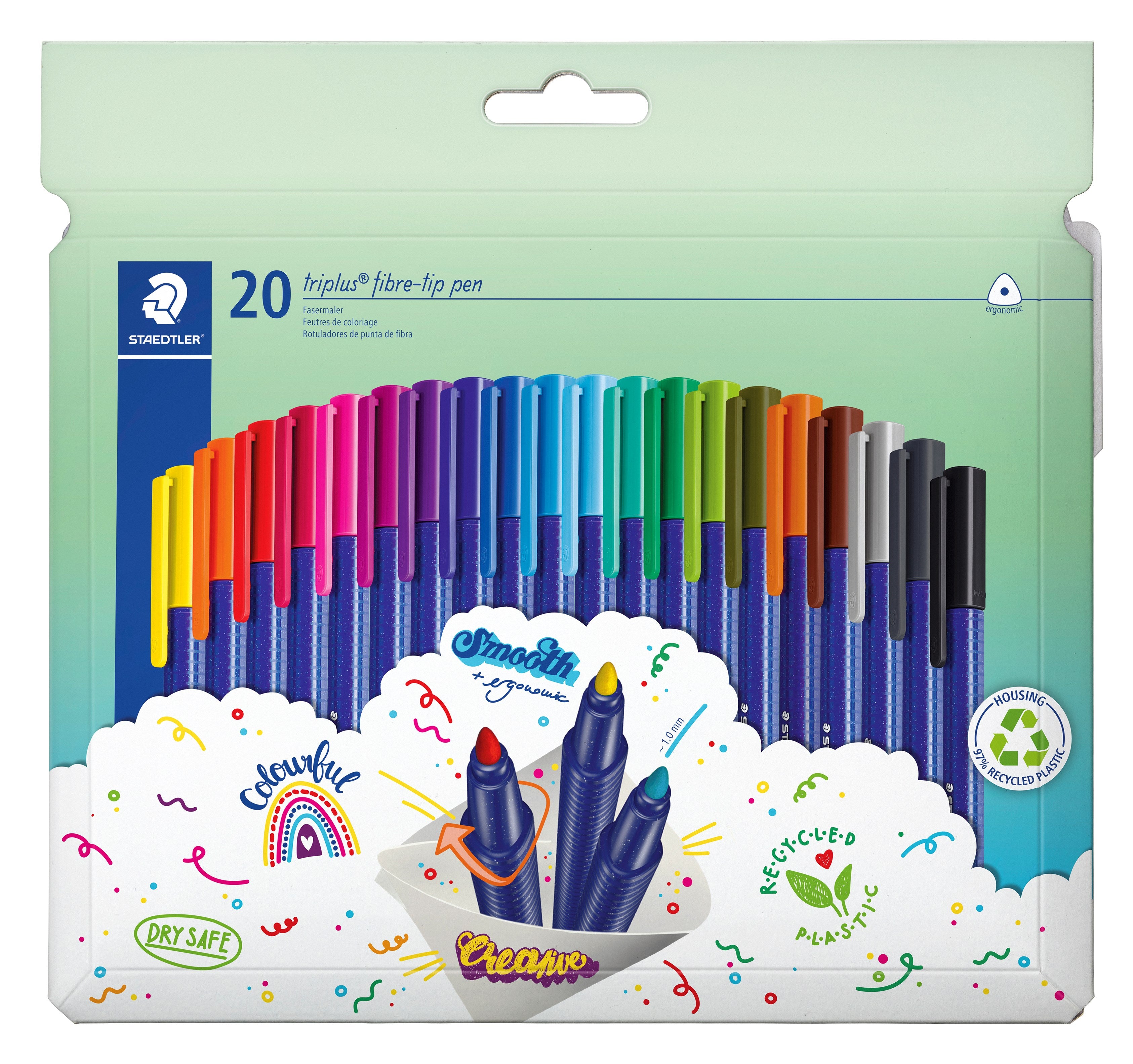 Fiberpen Triplus Color 1mm ass (20)