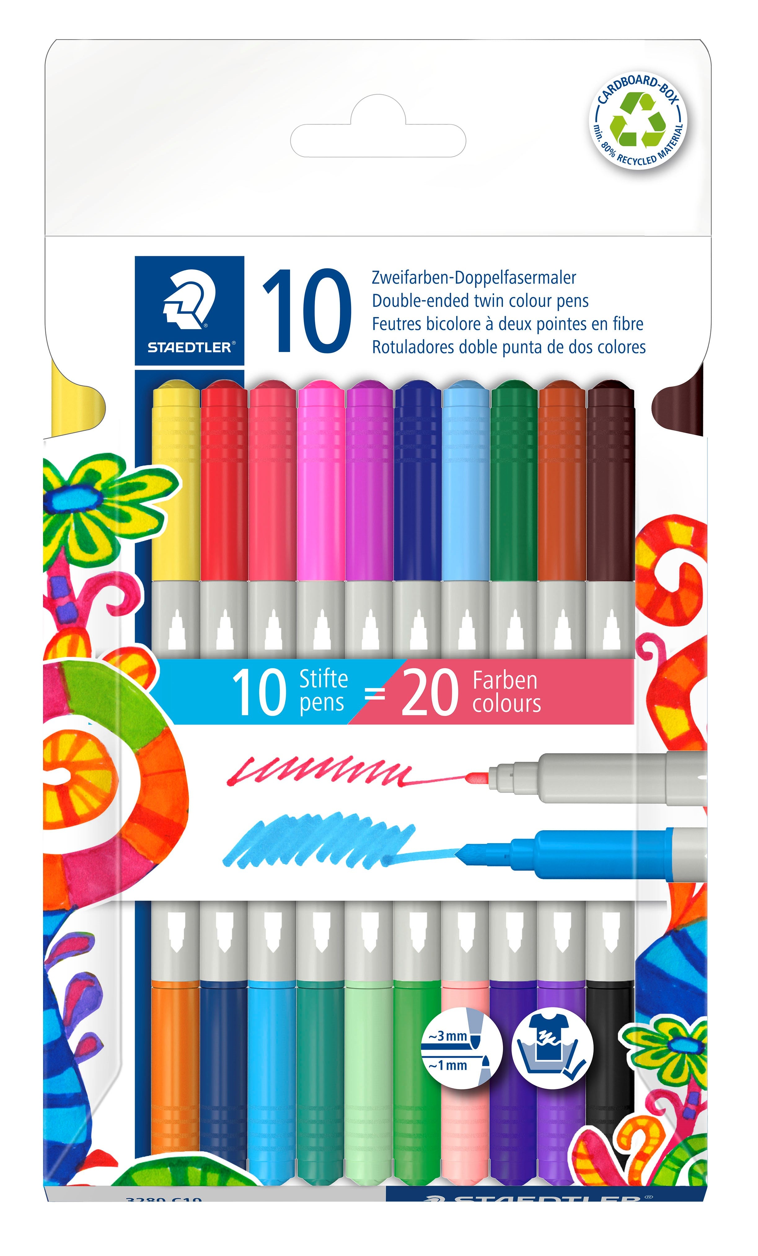 Fiberpen Duo Twin tusser ass farver (10)