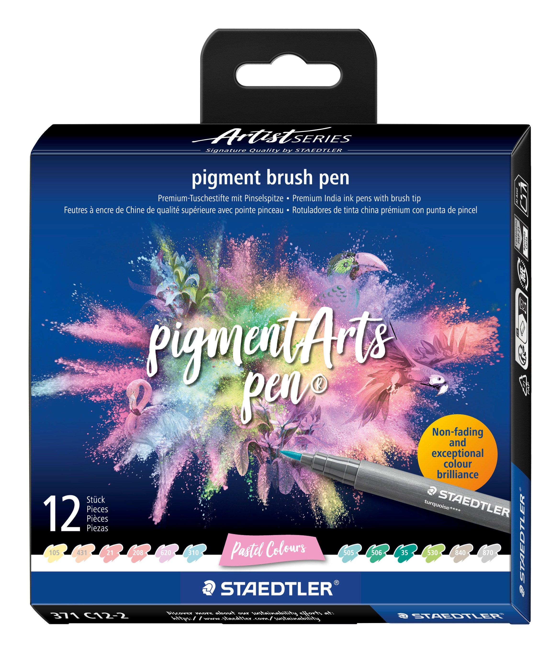 Brush pen Pigment Arts pastel ass (12)