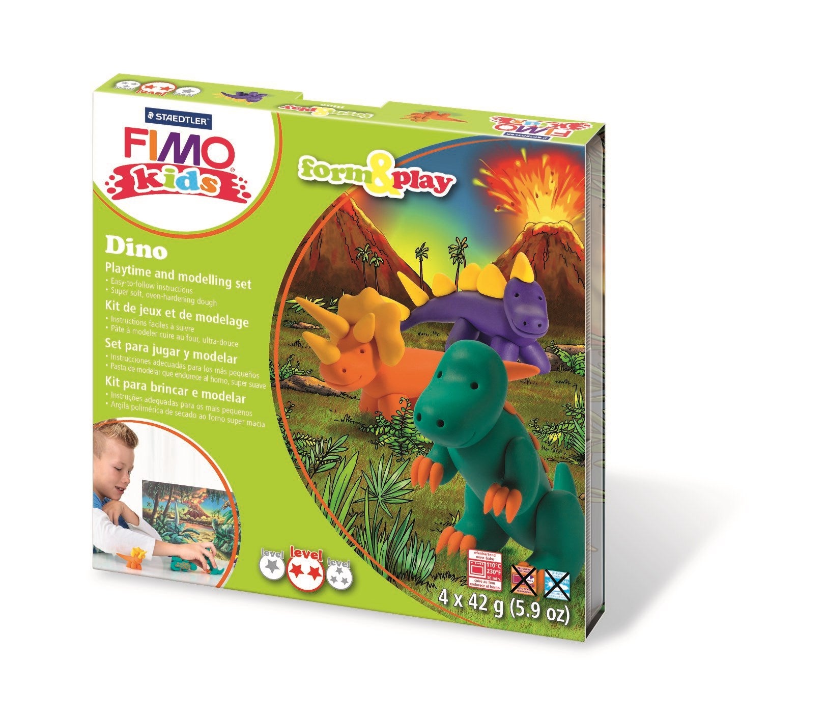 Modeller Fimo Kids Dinosaur 4x42g (4)
